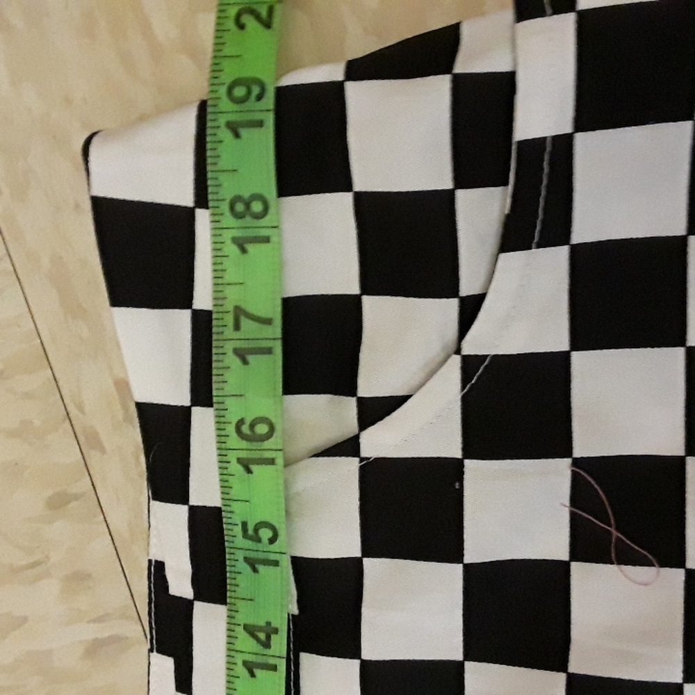 Black & White Checkerboard Mini Skirt - Picture 3 of 4